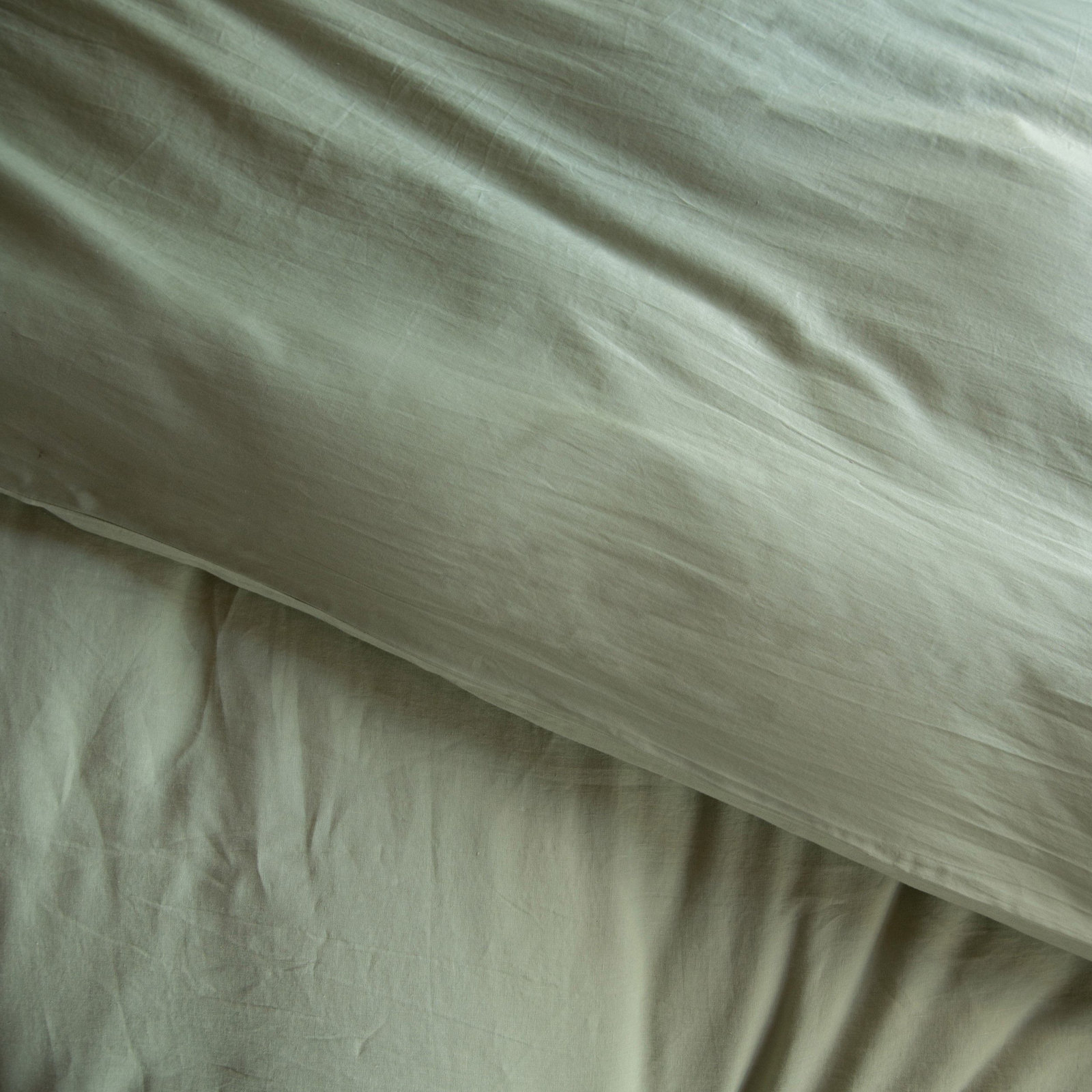 French Linen And Cotton Duvet Cover & Sham Set, Matcha, King Duvet Cover + 2 King Pillow Shams