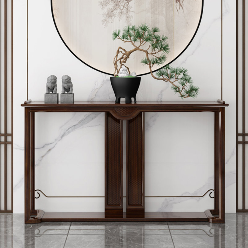 Console en bois massif de style chinois., H 33,4 po x l 47,2 po x P 14,9 po