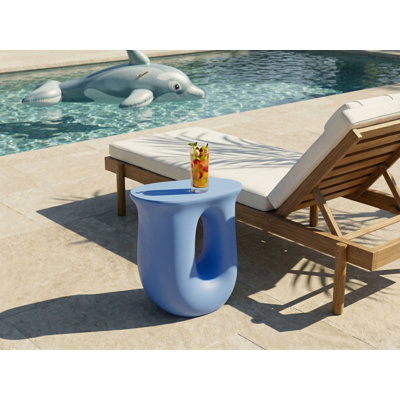Ceramic Top Pedestal Oval Side Table