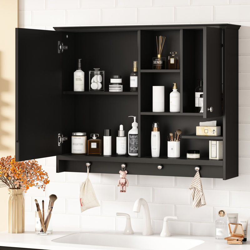 Armoire de rangement murale 36 po, Noir