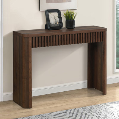 Irwin 39.4" W Mid Century Modern Retangular Console Table with Fluted Front