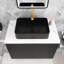 Meuble-lavabo simple 30 po avec plateau en pierre frittée blanc Carrare Boika-826829248