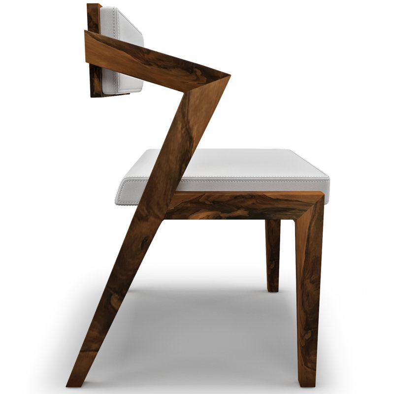 Fauteuil en cuir, Blanc, 6 pièces