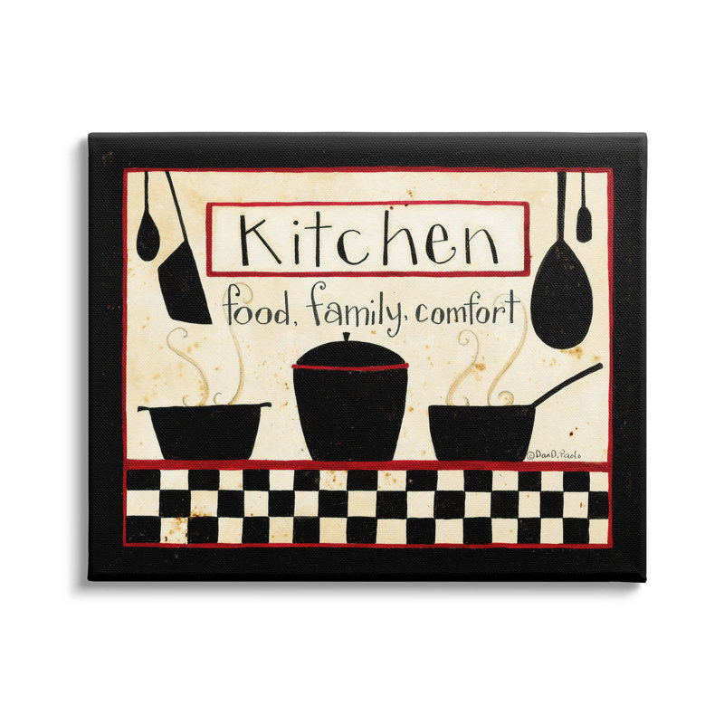 "Kitchen Food Family Comfort", art mural sur toile par Dan Dipaolo, H 16 po x l 20 po x P 1,5 po, Toile tendue