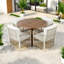 Ensemble de table de salle à manger 5 pièces pour patio inclus 1 table basse extensible, 4 fauteuils en rotin avec coussins et structure en fer