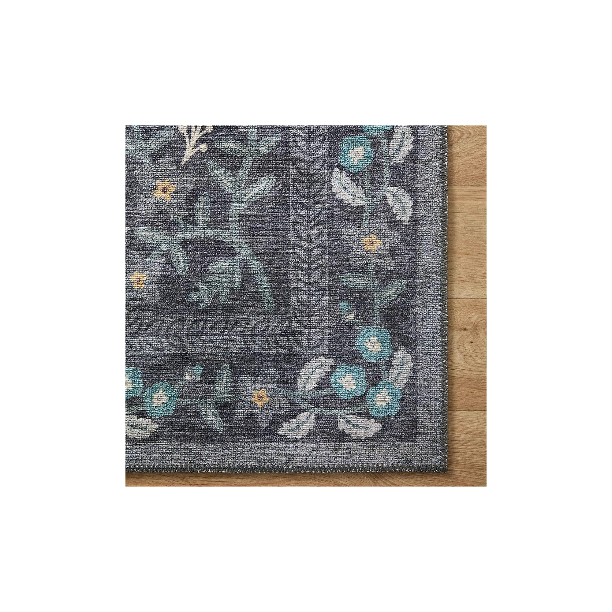Rifle Paper Co. x Loloi Maison Nightingale Black Rug, Rectangle 2'3" x 3'9"