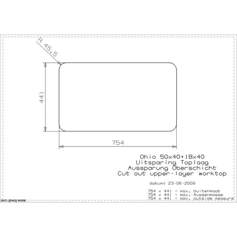 75cm x 44cm Kitchen Sink