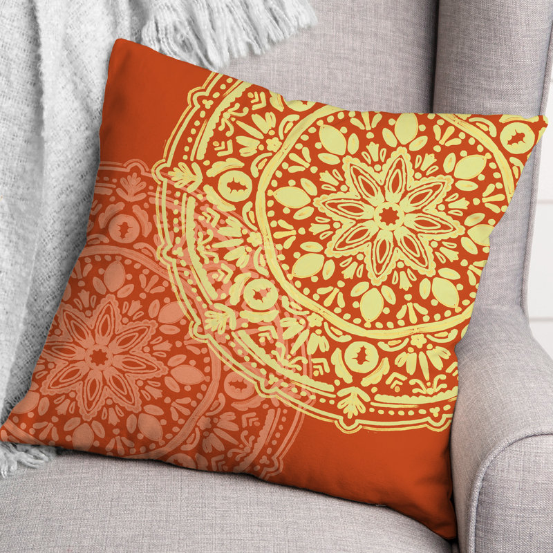 Housse et insert de coussin extérieur d'extérieur, Orange, Floral 7