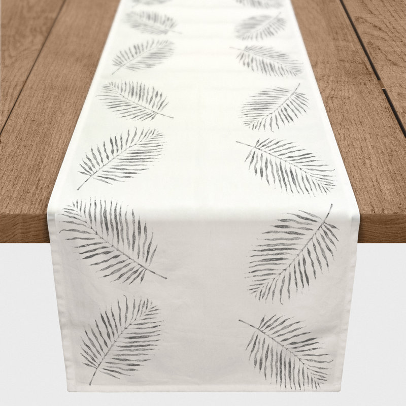 Chemin de table aquarelle, Gris, 72 po x 16 po, 1