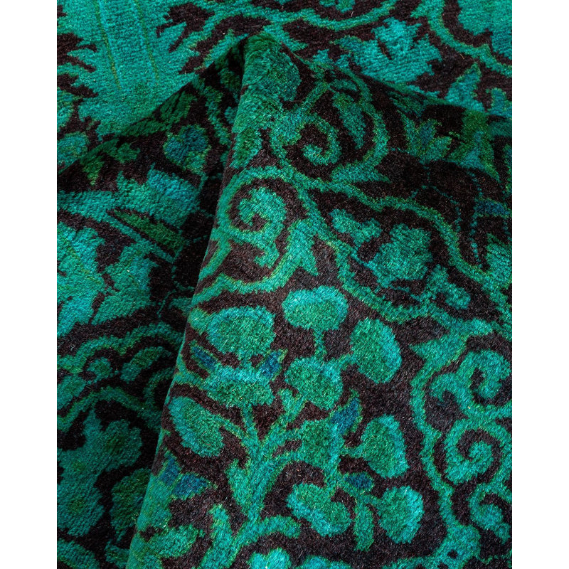 Tapis bleu noué à la main de conception unique Holsworth - bleu