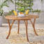 Table de patio en acacia durable, finition teck, style moderne pour l'intérieur et l'extérieur