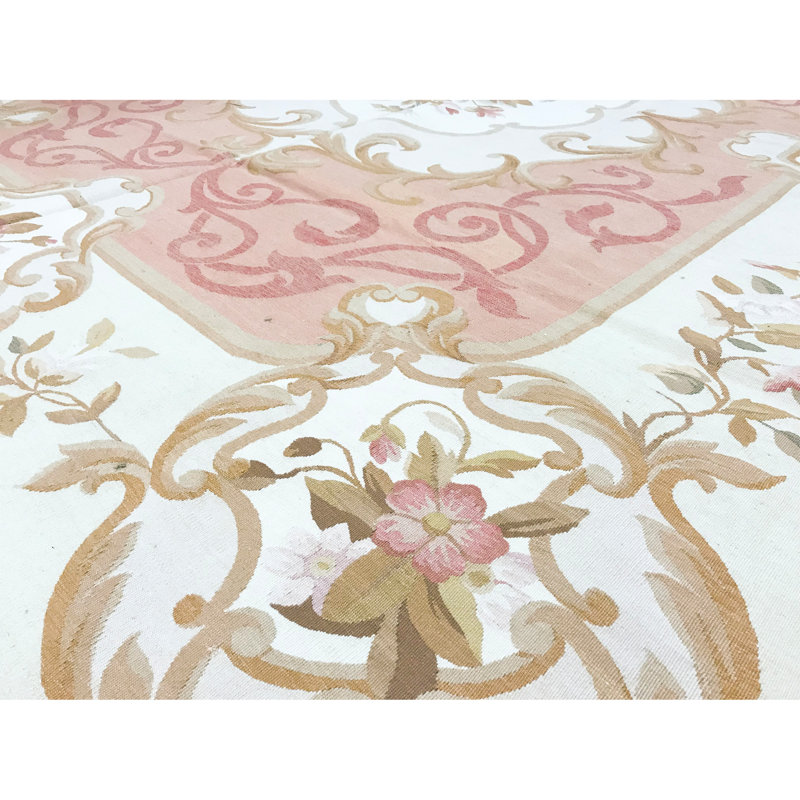 Tapis beige noué à la main de haute qualité