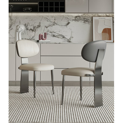Chaise à dossier moderne et simple en acier inoxydable