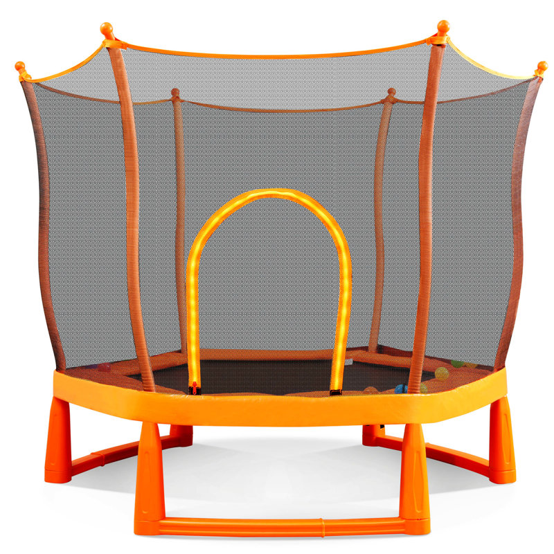 Toddlers Trampoline with Safety Enclosure Net and Balls Ball Pit Balls