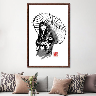 Umbrella's Geisha by Péchane - Painting on Canvas