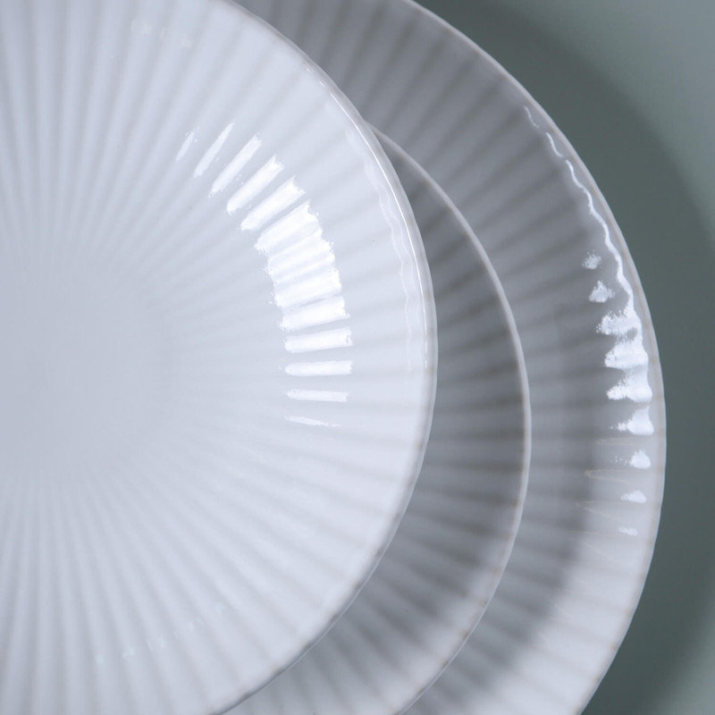White Ceramic Coffee Cups and Saucers Set of 6