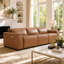 Canapé inclinable électrique en cuir véritable 111 pièces 3 pièces Thea-129453346
