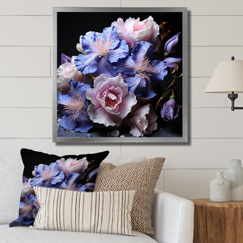 «Deep Deep Iris», reproduction d'art sur toile, H 24 po x l 24 po x P 1 po, Cadre simple argenté