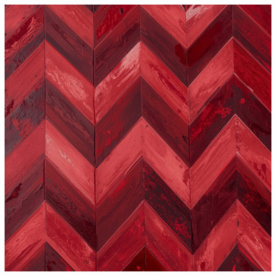 Rideaux de douche à chevrons rouges