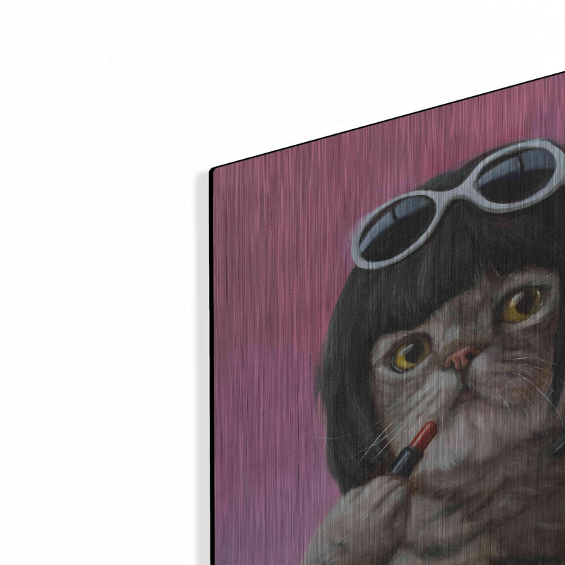 «Bob Cat» par Lucia Heffernan - reproduction d'art sur métal sans cadre, H 12 po x l 12 po x P 0,13 po