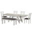 Ensemble de table de salle à manger extensible en bois massif 6 pièces pour 6 à 8 personnes, ensemble de table de cuisine avec chaises et banc, ensemble de table de salle à manger rectangulaire pour la salle à manger