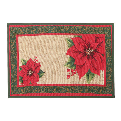 Tapis tapisserie (poinsettia)