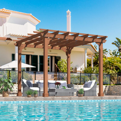 Solid Wood Pergola 10x10Ft