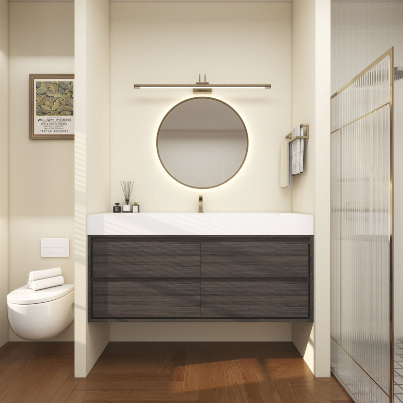 Victoria 60''Bathroom Vanity Base, Gray Oak