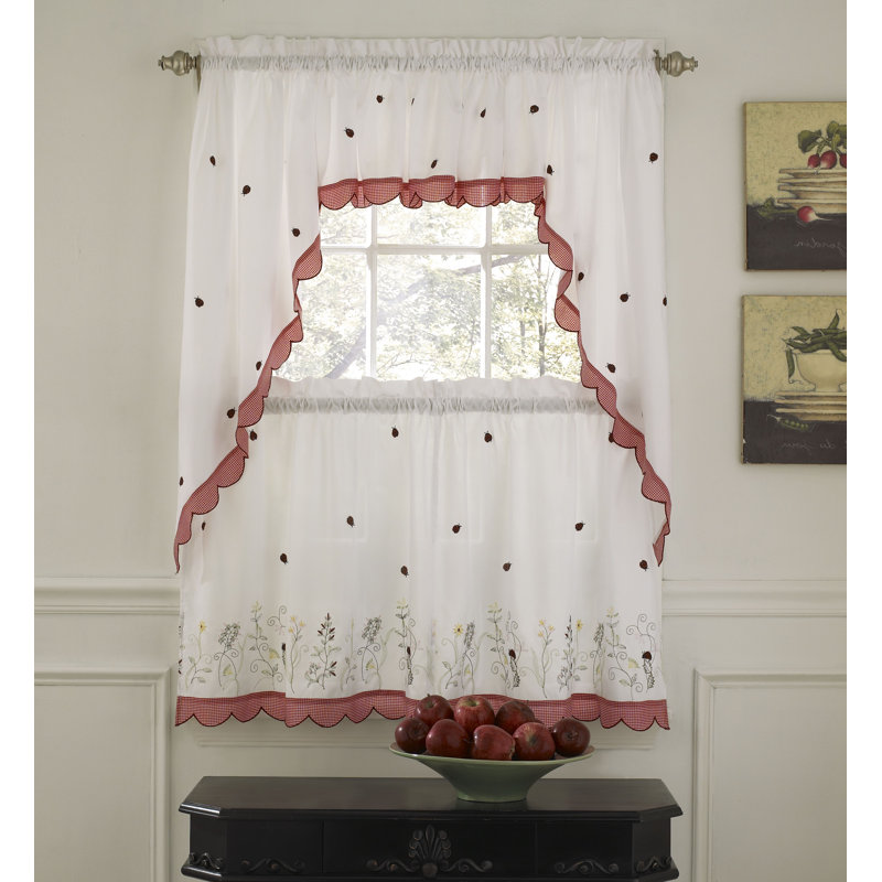 Rideau de café 56" de fenêtre jupe d’élégance traditionnelle Higham, l 56 po x L 24 po