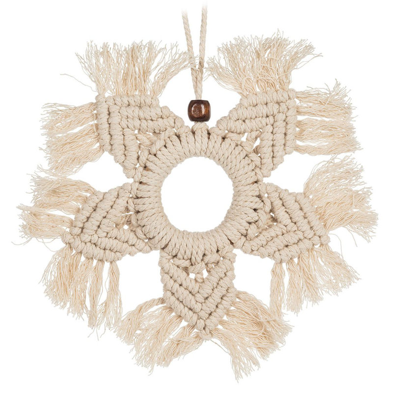 Décoration macramé flocon de neige