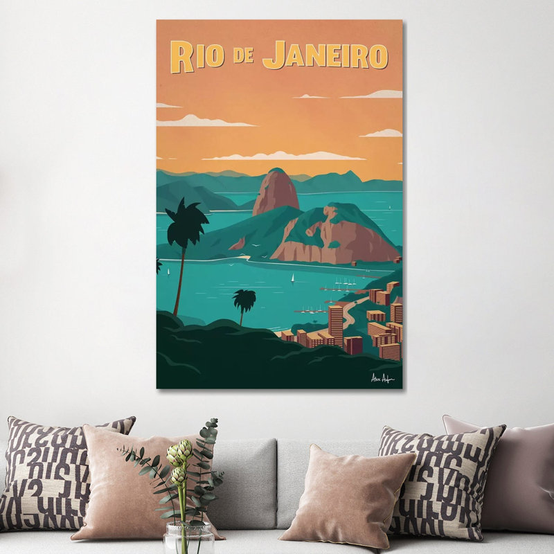 Rio De Janiero - Painting on Canvas, Wrapped Canvas, 152.4cm H x 101.6cm W x 3.81cm D