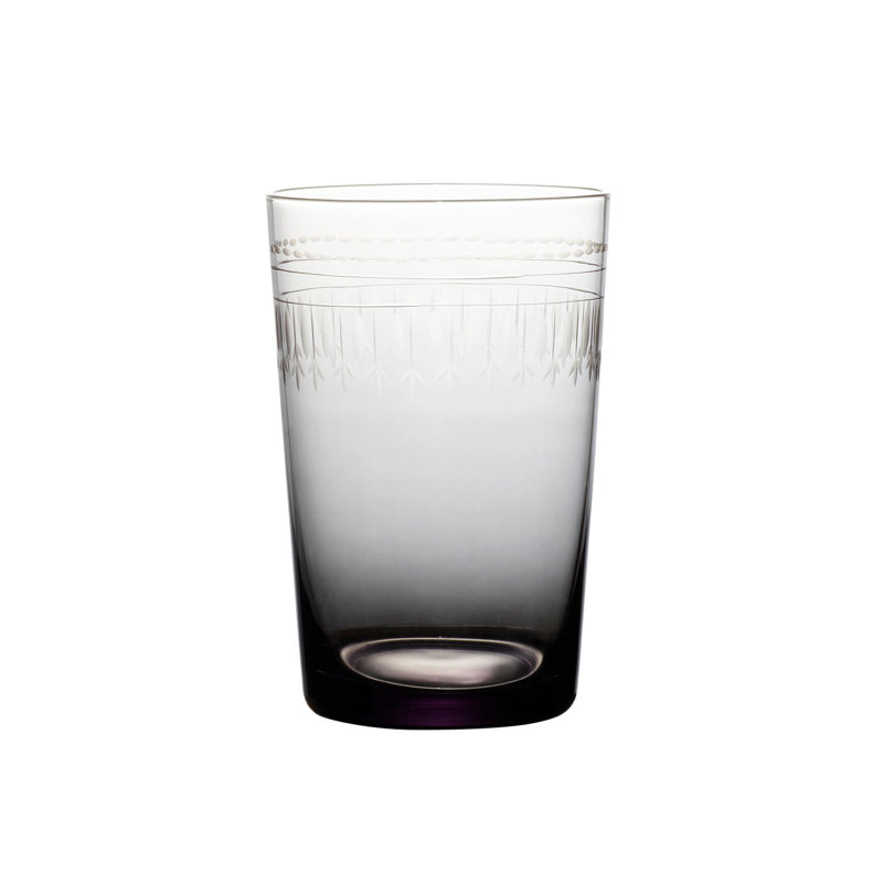 Handmade Crystal Drinking Glass, Clear/Black