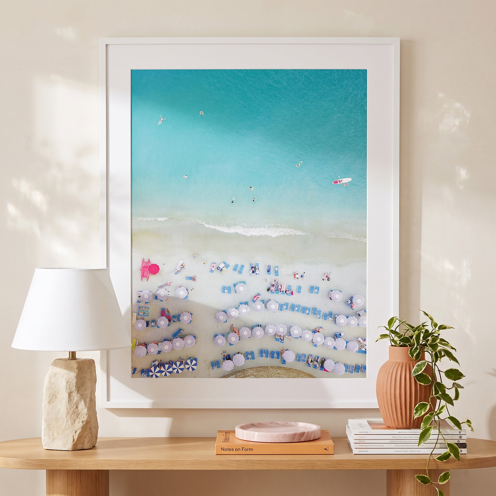 Monterosso Al Mare Swim by Rachel Dowd, 41.25" H x 33.25" W, White Framed