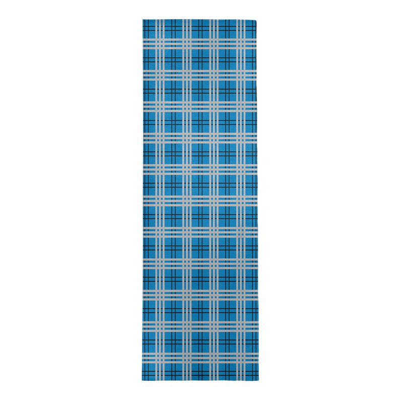 Tapis à carreaux bleu, Tapis de couloir 2 pi 6 po x 8 pi