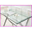 Table basse en verre trempé transparent pour le salon - bords arrondis, facile à nettoyer