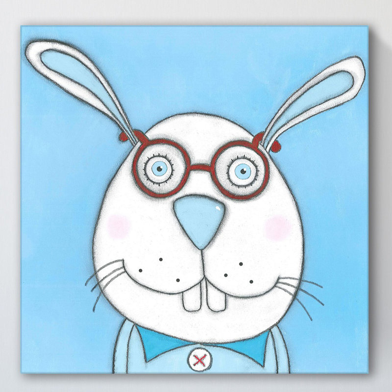 «Rabbit with Glasses», reproduction sur toile tendue, H 48 po x l 48 po x P 1,5 po