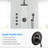 4 Spray Modes Shower Fixture In Matte Black - Rust Proof, Hand System Modes, Easy Water Control-118768077