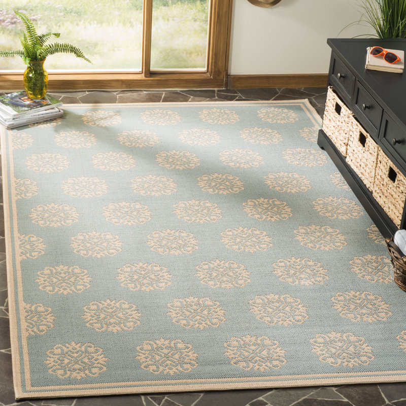 Burnell Performance Oriental Indoor/Outdoor Area Rug, Round 6'7"