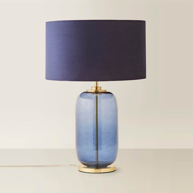 Andrevil Glass Table Lamp, Blue, Navy Blue