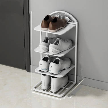 4-Tier 16 Paris Revolving Lazy Susan Shoe Rack Storage Organizer Latitude Run Finish: Gray