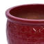 Ensemble de pots de fleurs en céramique faits à la main de 3, 15/12/10 pouces de diamètre, rouge foncé avec motif floral en relief, pour orchidées d'intérieur / extérieur sur le rebord de la fenêtre et de la bibliothèque, argile respirante-265846112