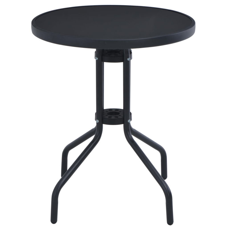 Boel Round Glass Outdoor Bistro Table, 72cm H x 80cm L x 80cm W