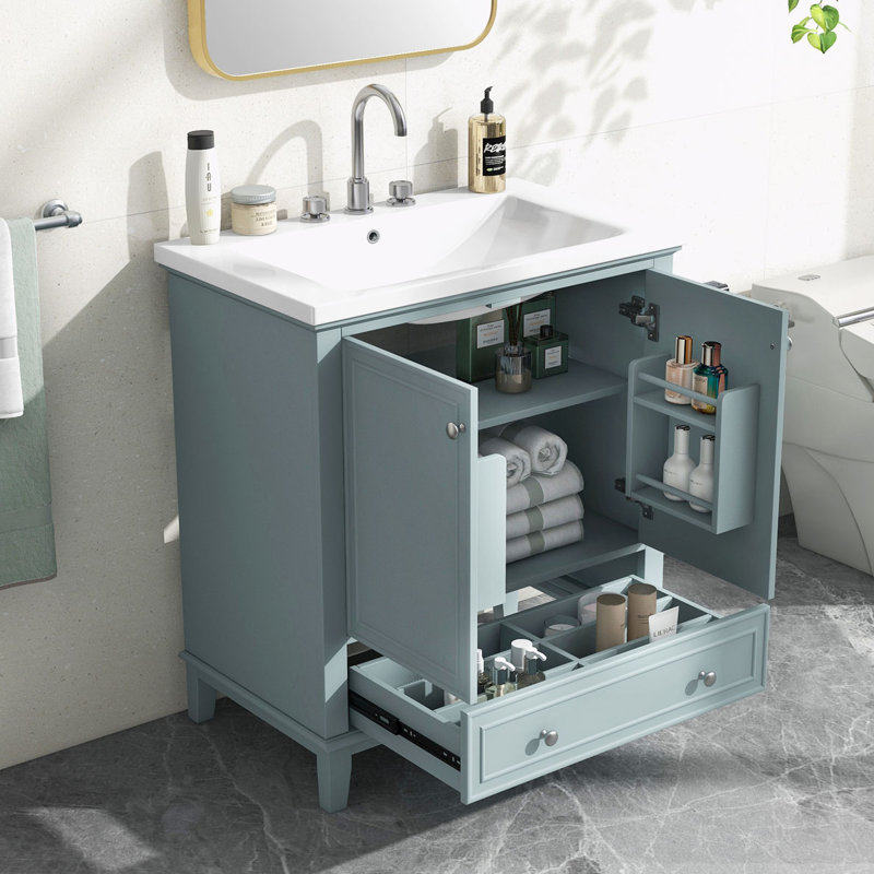 Bathroom Vanity with Sink, Green