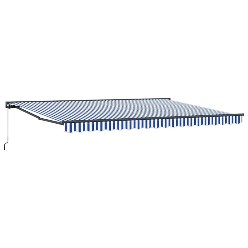 Brayden Studio Retractable Door / Window Awning, 450 cm W x 300 cm D, Blue/White/Anthracite
