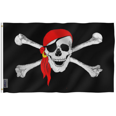 Drapeau de maison en polyester 36 x 60 po Jolly Roger