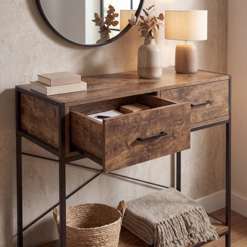 Sylvie 80Cm Console Table, Dark Wood
