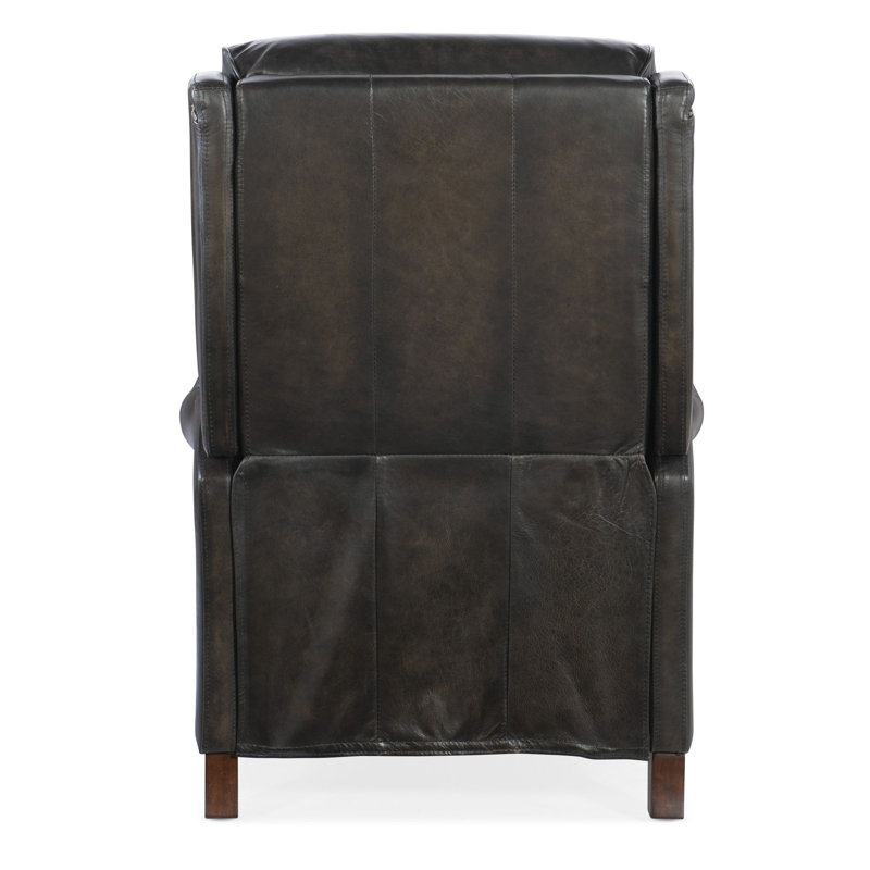 Sulema Leather Power Recliner, Dark Brown Genuine Leather, Manual