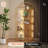 Arched Geometric Led Display Shelf With Adjustable Colour Temperature And Brightness Control, Etagere Bookshelf With Metal Frame And Glass Shelf For Living Room, Bedroom, Curio Cabinet, Gold