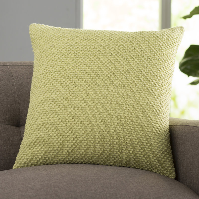 Housse de coussin carré en coton Mansel, Sauge, Carré de 20 po, Polyester