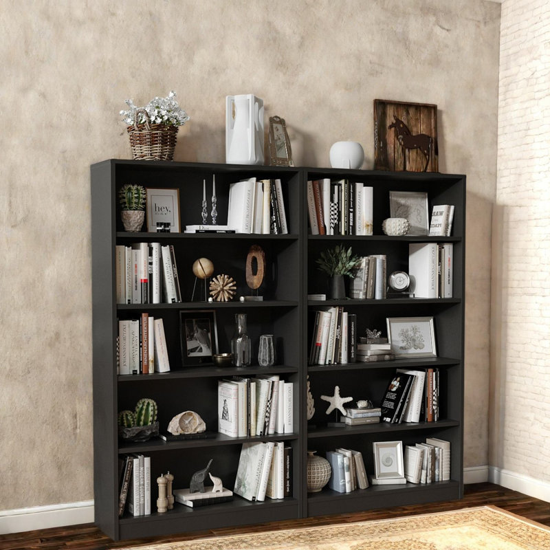 Adjustable Storage Bookcases, Wood Mdf Modern 5 Shelf For Home